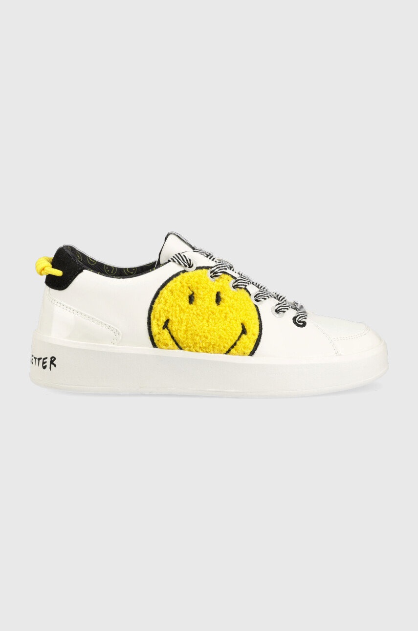 Desigual sneakers smiley , culoarea alb