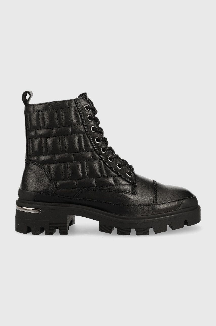 Kožené kotníkové boty Aldo Quilt dámské, černá barva, na platformě - černá -  Svršek: Přírodní 