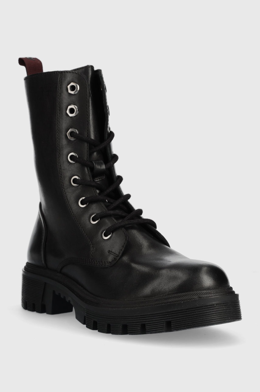 

Шкіряні черевики Wrangler Seattle Lace Hi жіночі колір чорний на платформі