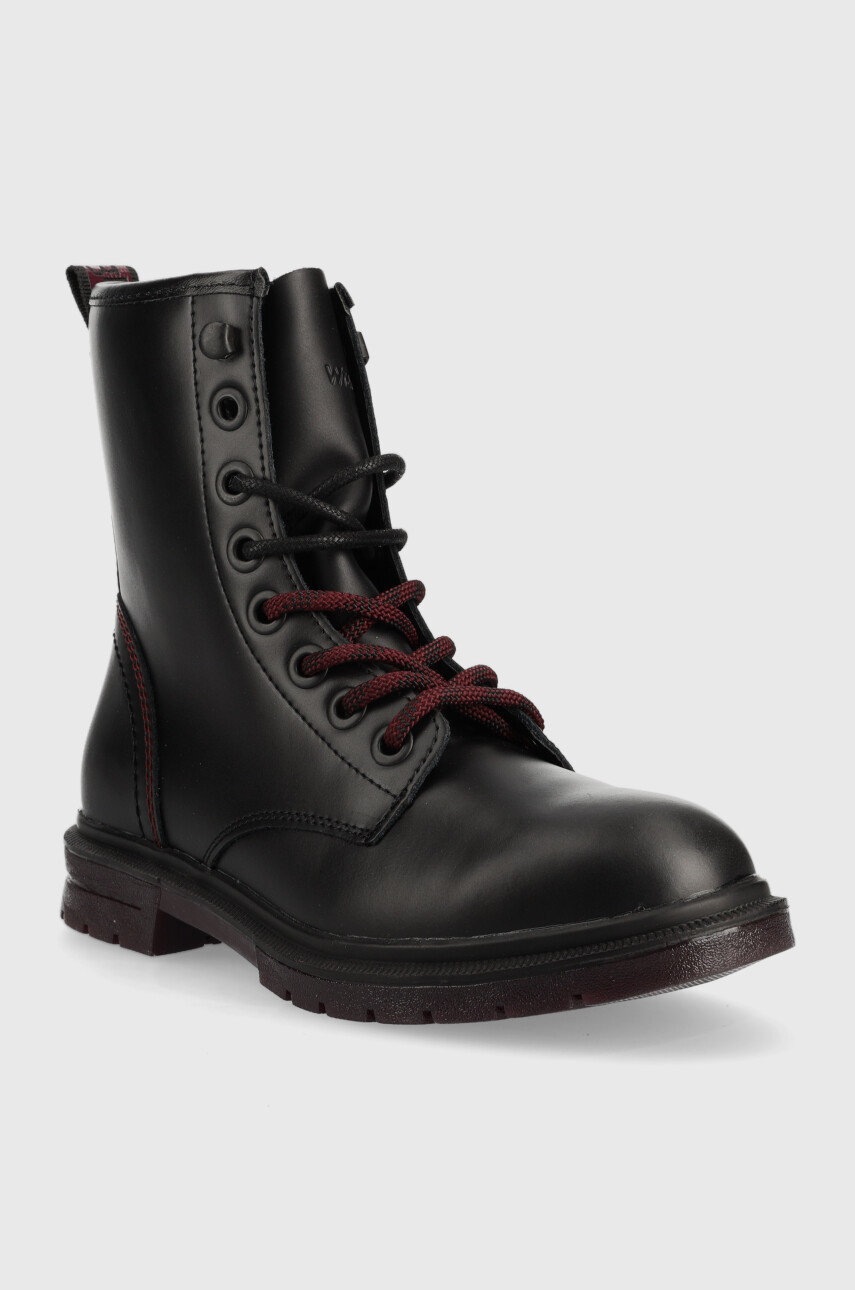 

Шкіряні черевики Wrangler Spike Tape Mid жіночі колір чорний на плоскому ходу