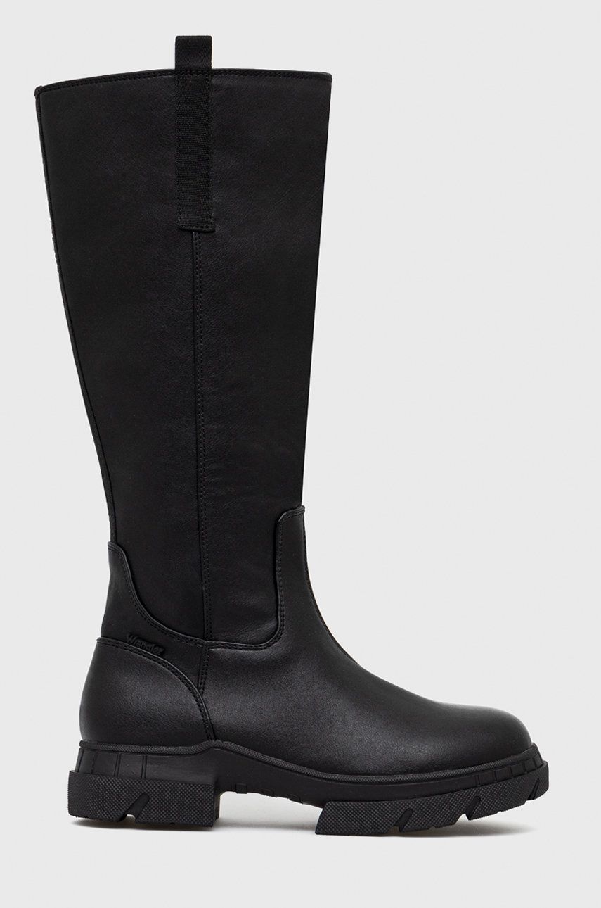 Wrangler cizme Atlanta Boot Extra femei, culoarea negru, cu toc plat answear.ro
