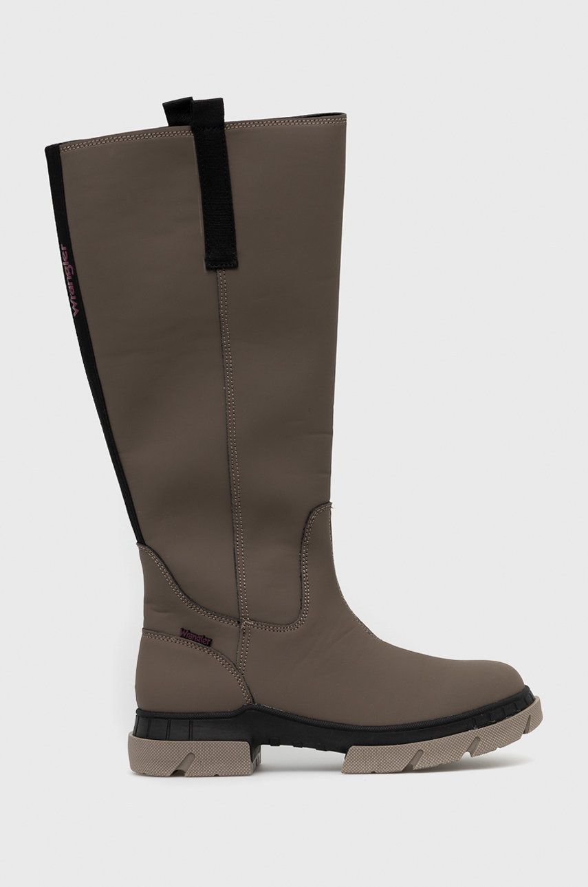 Wrangler Cizme Atlanta Boot Femei, Culoarea Bej, Cu Toc Plat