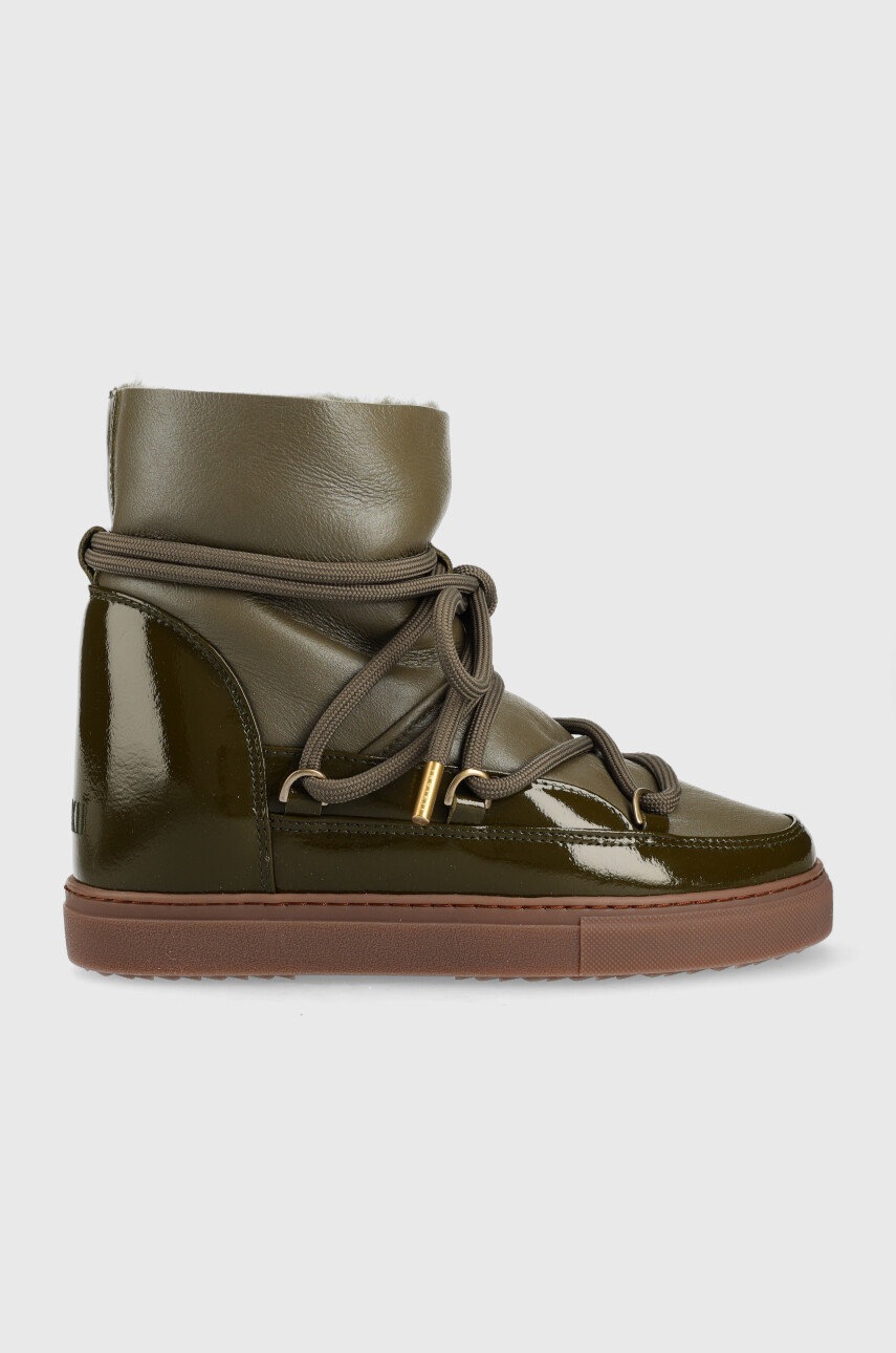 

Кожени апрески Inuikii gloss wedge в зелено, Зелен