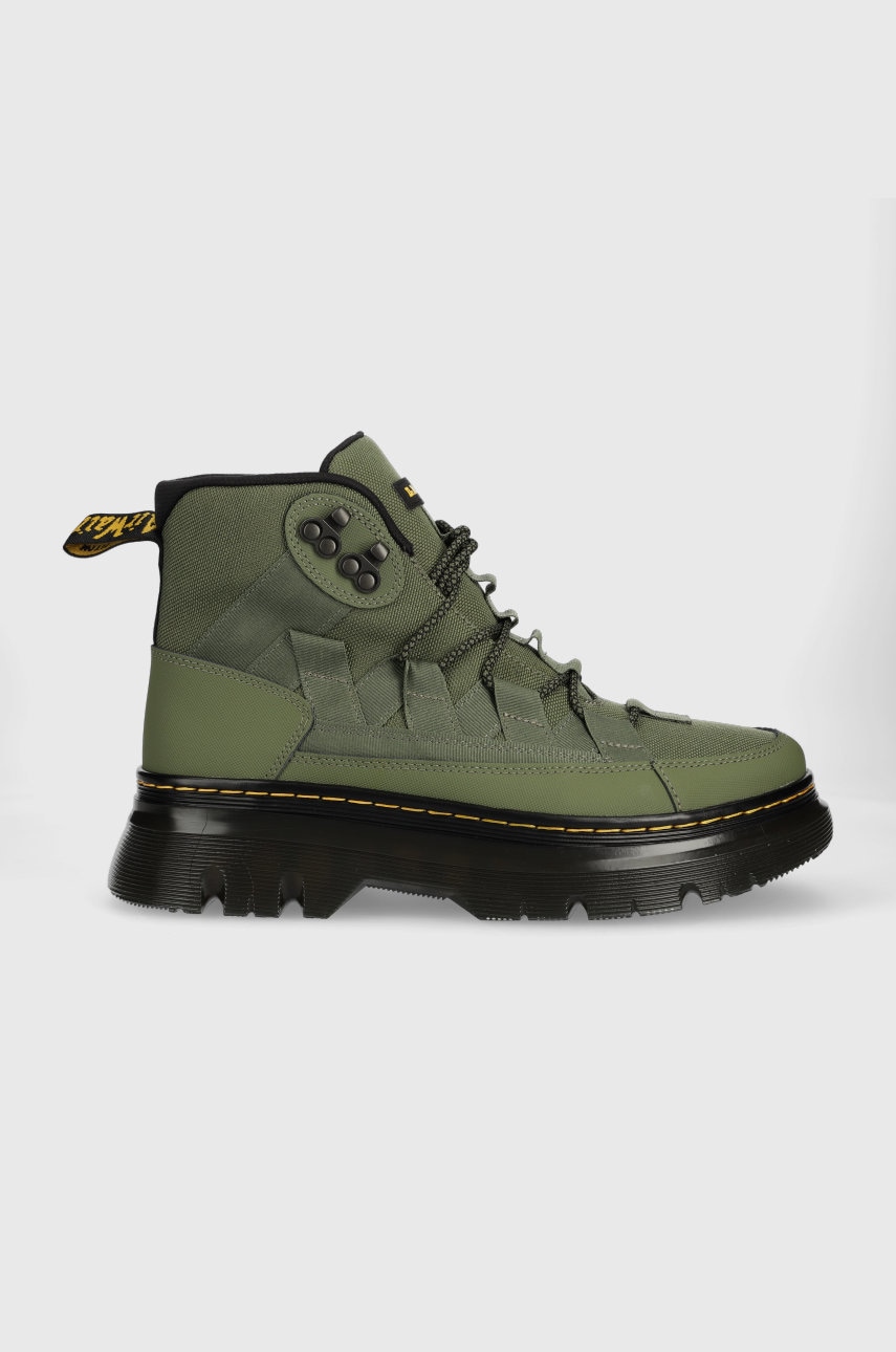 Levně Farmářky Dr. Martens Boury dámské, zelená barva, na plochém podpatku, DM27831384