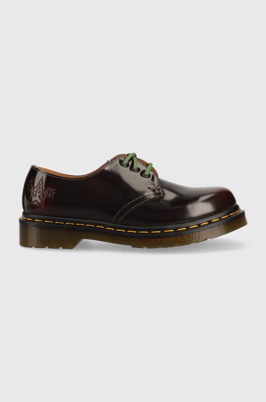 Dr. Martens pantofi de piele 1461 Arcadia X The Clash femei, culoarea bordo, cu platforma 1461 imagine noua