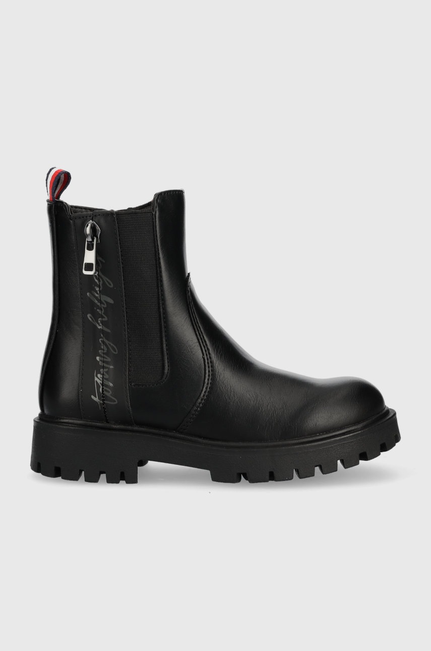 

Детски челси боти Tommy Hilfiger в черно, Черен