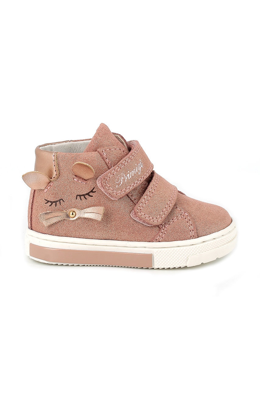 Primigi sneakers de piele întoarsă pentru copii culoarea roz