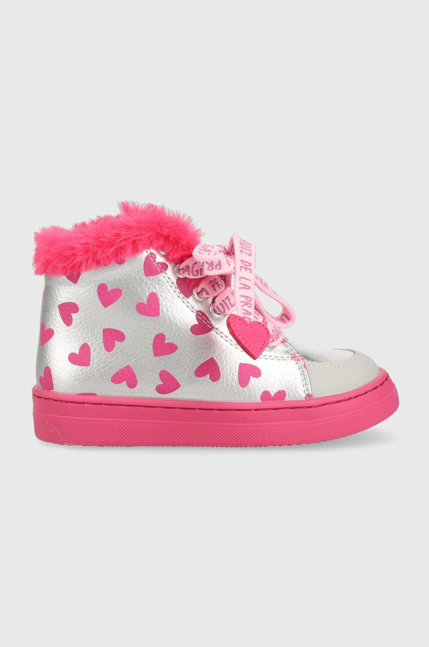 

Дитячі зимові черевики Agatha Ruiz de la Prada колір срібний
