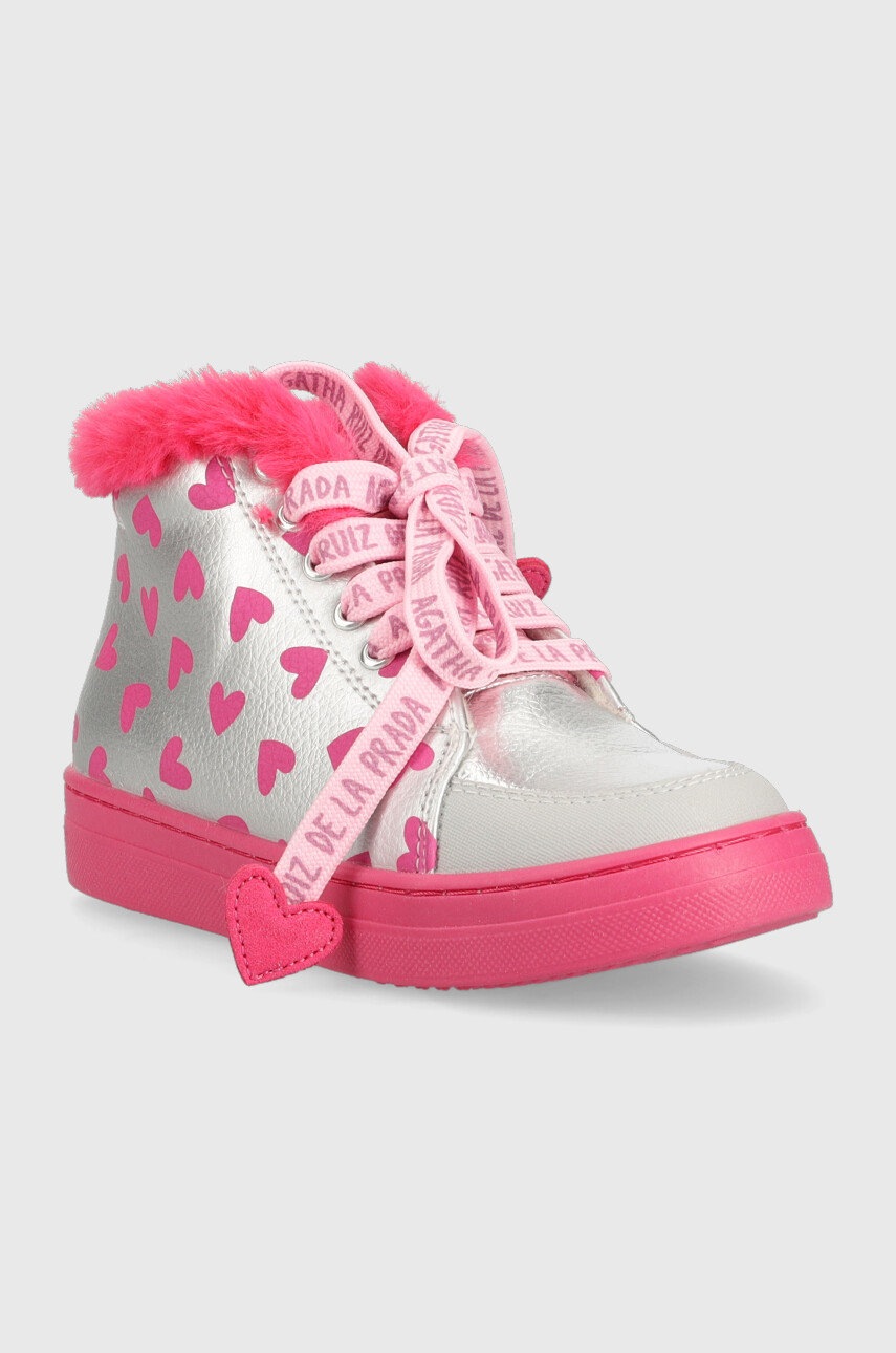 Дитячі зимові черевики Agatha Ruiz de la Prada колір срібний Дитячі зимові черевики Agatha Ruiz de la Prada колір срібний