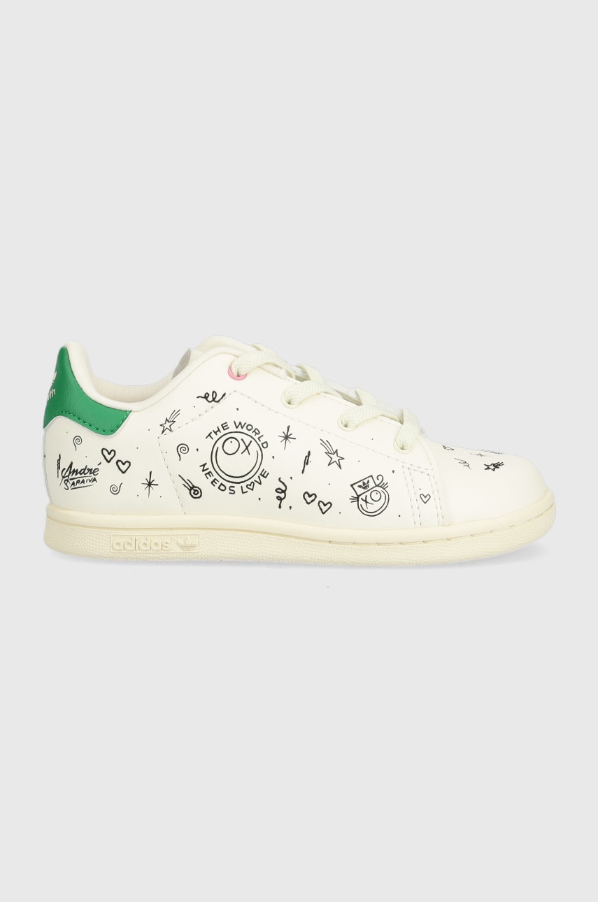 adidas Originals sneakers pentru copii Stan Smith culoarea bej