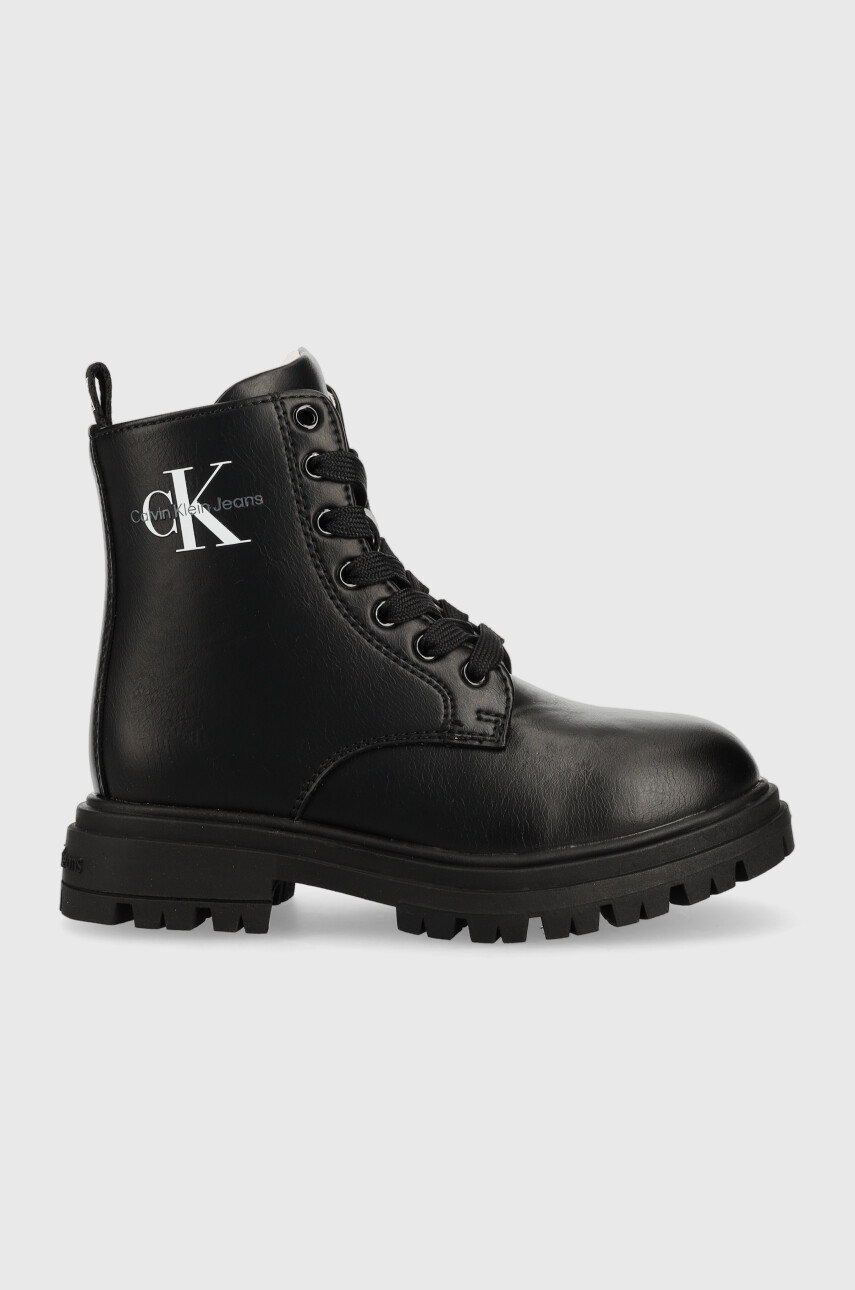 

Детски кубинки Calvin Klein Jeans в черно, Черен