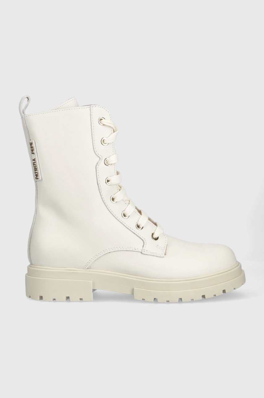 Детские кожаные полусапожки Patrizia Pepe цвет бежевый Детские кожаные полусапожки Patrizia Pepe цвет бежевый