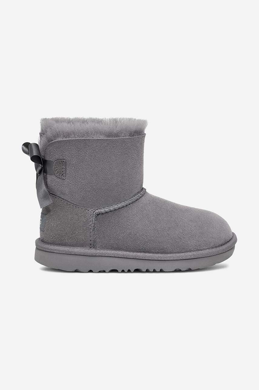 UGG cizme de zapada din piele intoarsa Mini Bailey Bow II culoarea gri