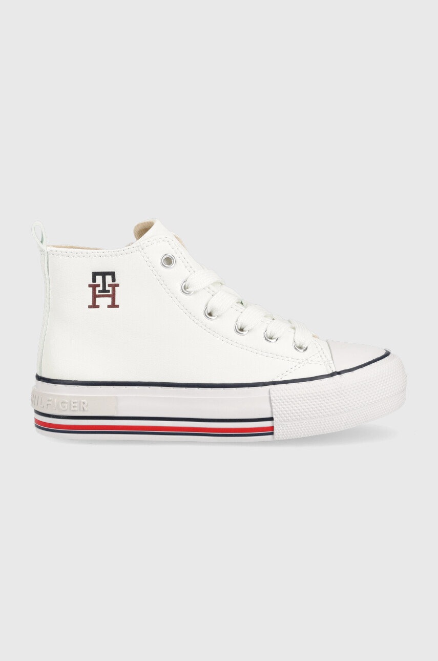 

Детски високи кецове Tommy Hilfiger в бяло, Бял