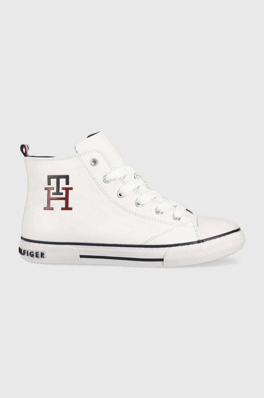

Детски високи кецове Tommy Hilfiger в бяло, Бял