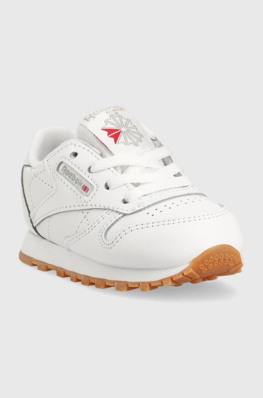 

Детские кожаные кроссовки Reebok Classic цвет белый