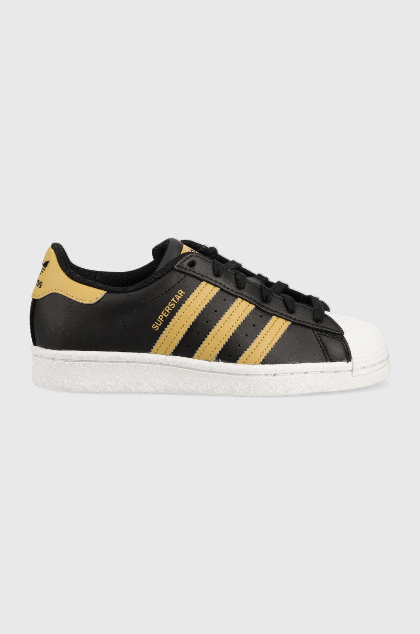 adidas Originals teniși din piele copii Superstar culoarea negru