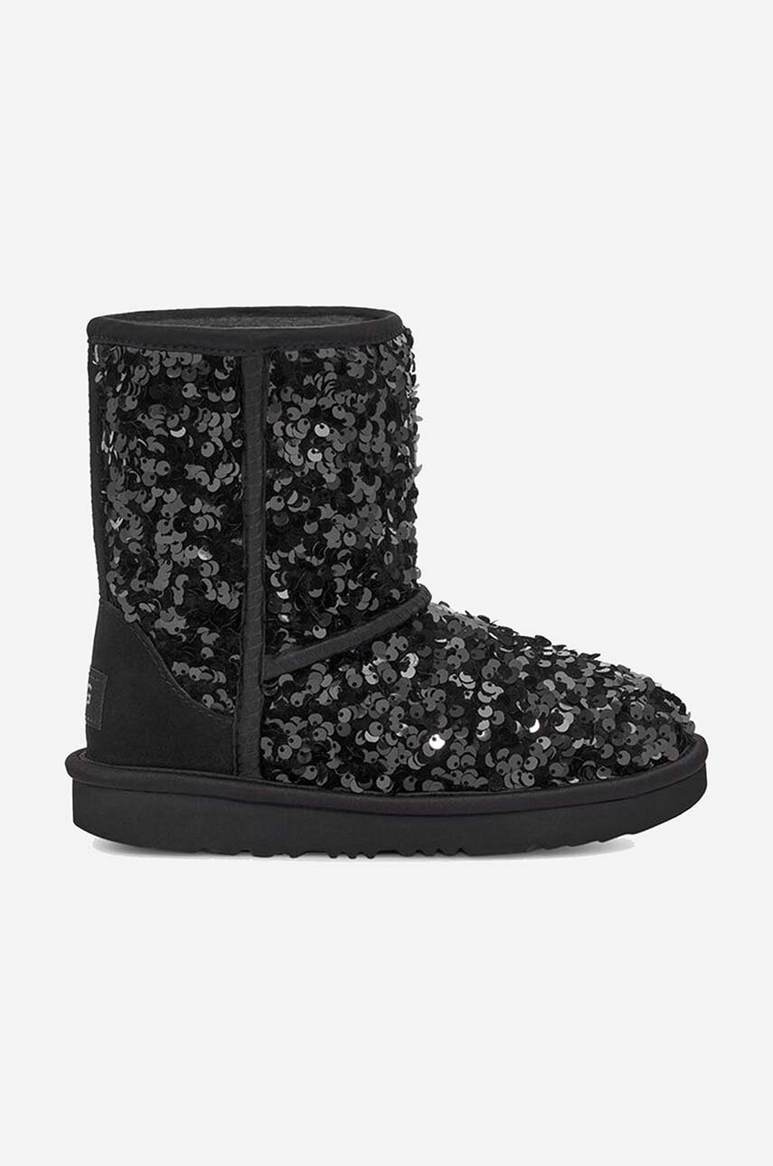 

Дитячі чоботи UGG Classic Short Chunky Sequin колір чорний