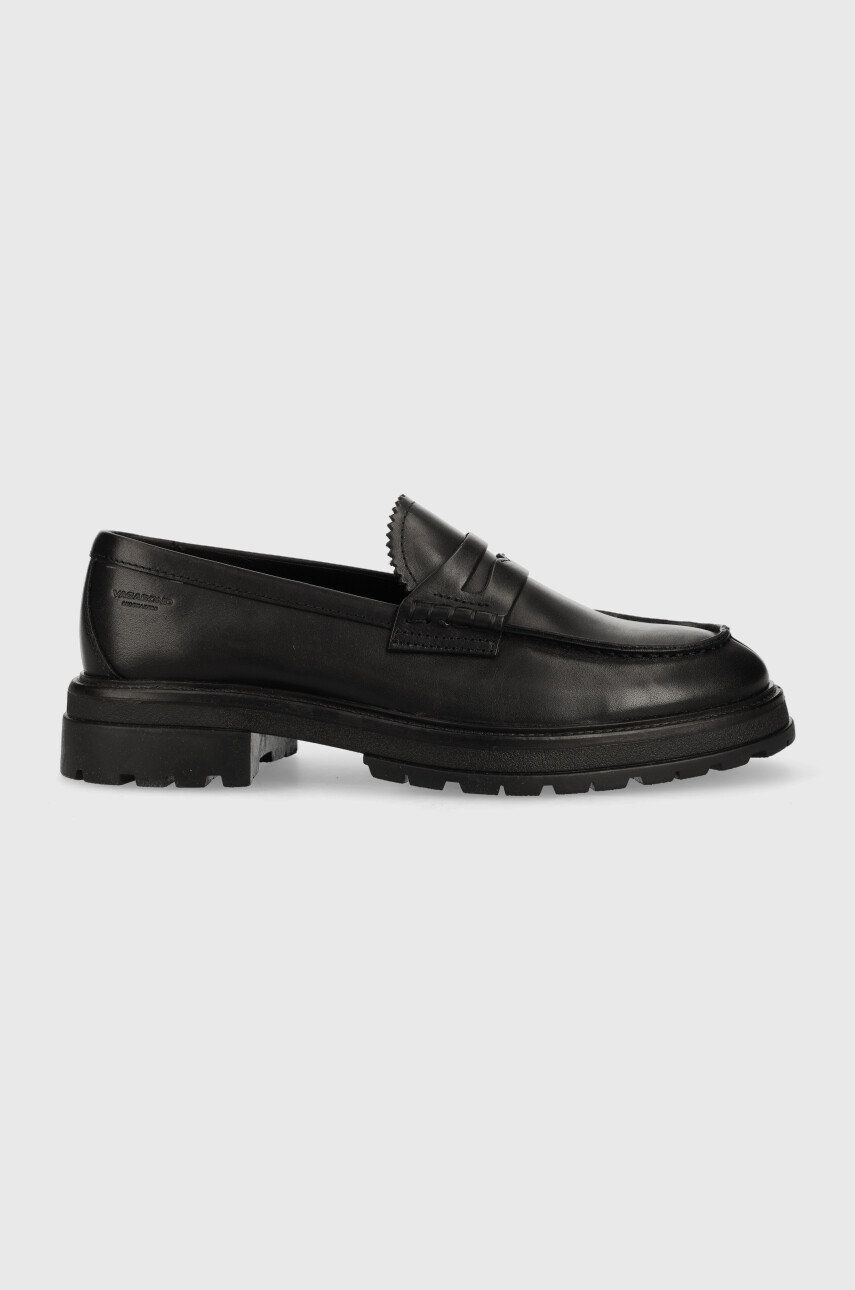 Kožené mokasíny Vagabond Shoemakers Johnny 2.0 pánské, černá barva - černá -  Svršek: Přírodní 