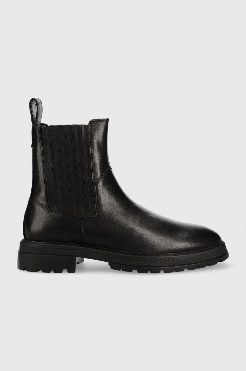 Kožené kotníkové boty Vagabond Shoemakers Johnny 2.0 pánské, černá barva - černá -  Svršek: Tex