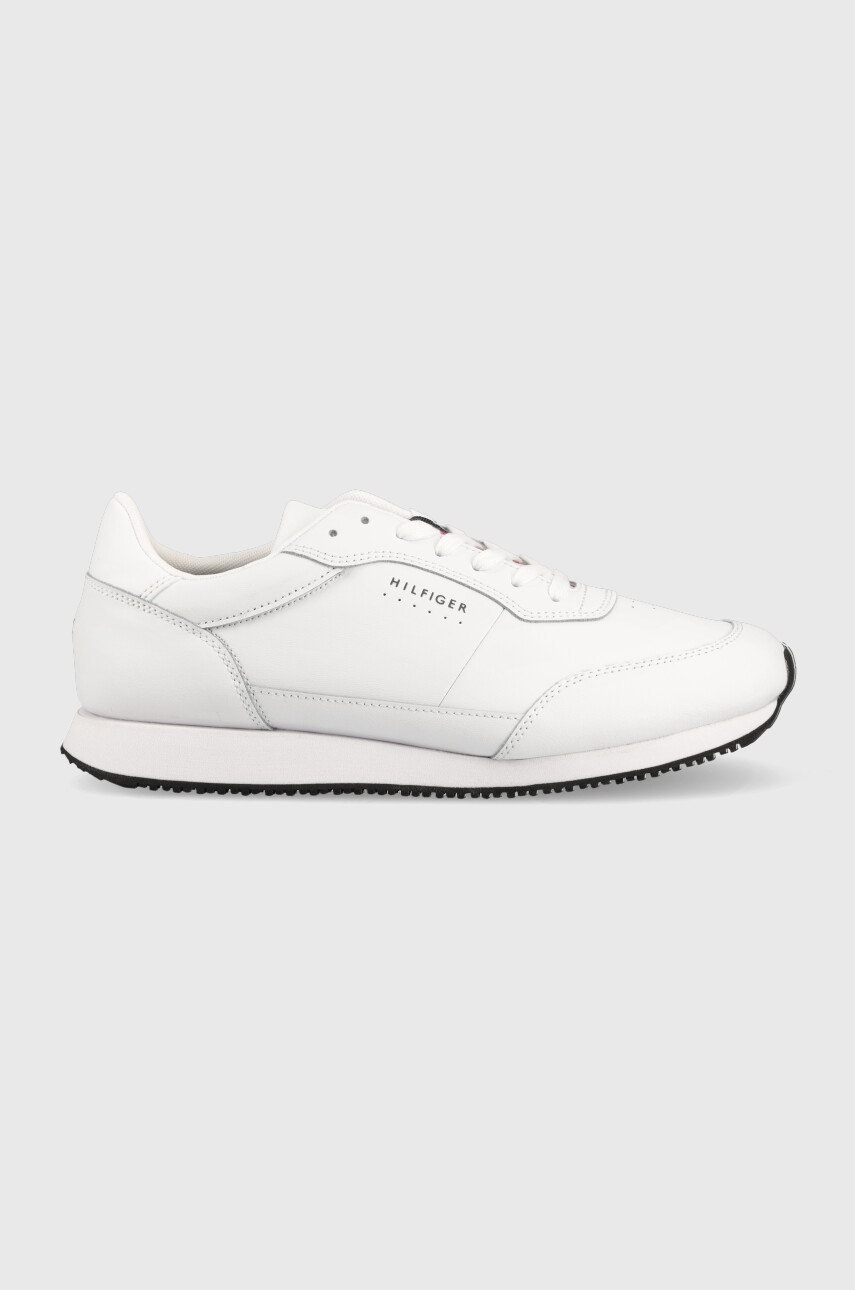 

Кожени маратонки Tommy Hilfiger Runner Lo в бяло, Бял