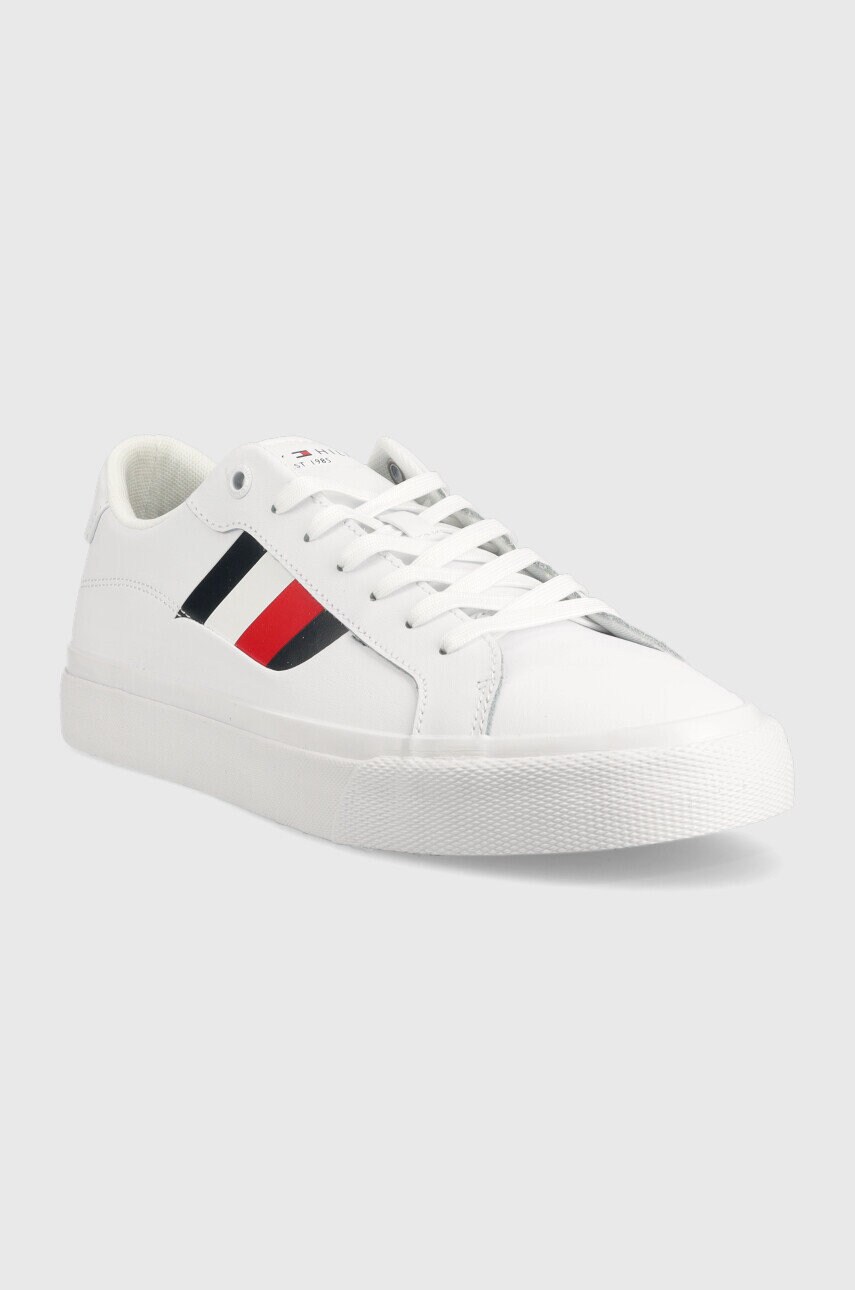 

Кожаные кроссовки Tommy Hilfiger Core Stripes Vulc цвет белый