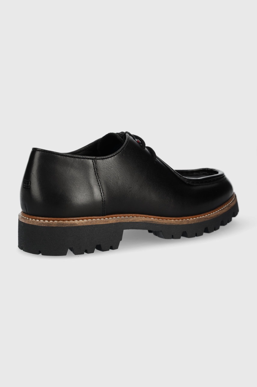 

Кожаные туфли Tommy Hilfiger Fashion Wallabee Shoe мужские цвет чёрный