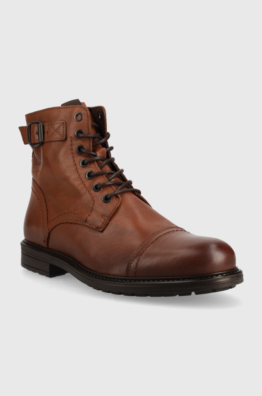 

Шкіряні черевики Jack & Jones Shelby чоловічі колір коричневий