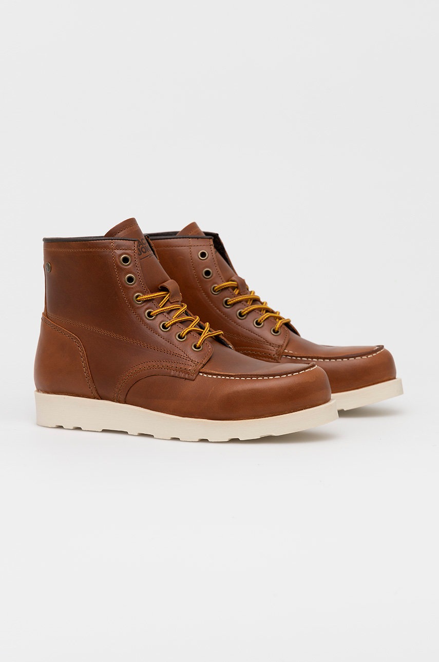 

Кожаные ботинки Jack & Jones Darwin мужские цвет коричневый