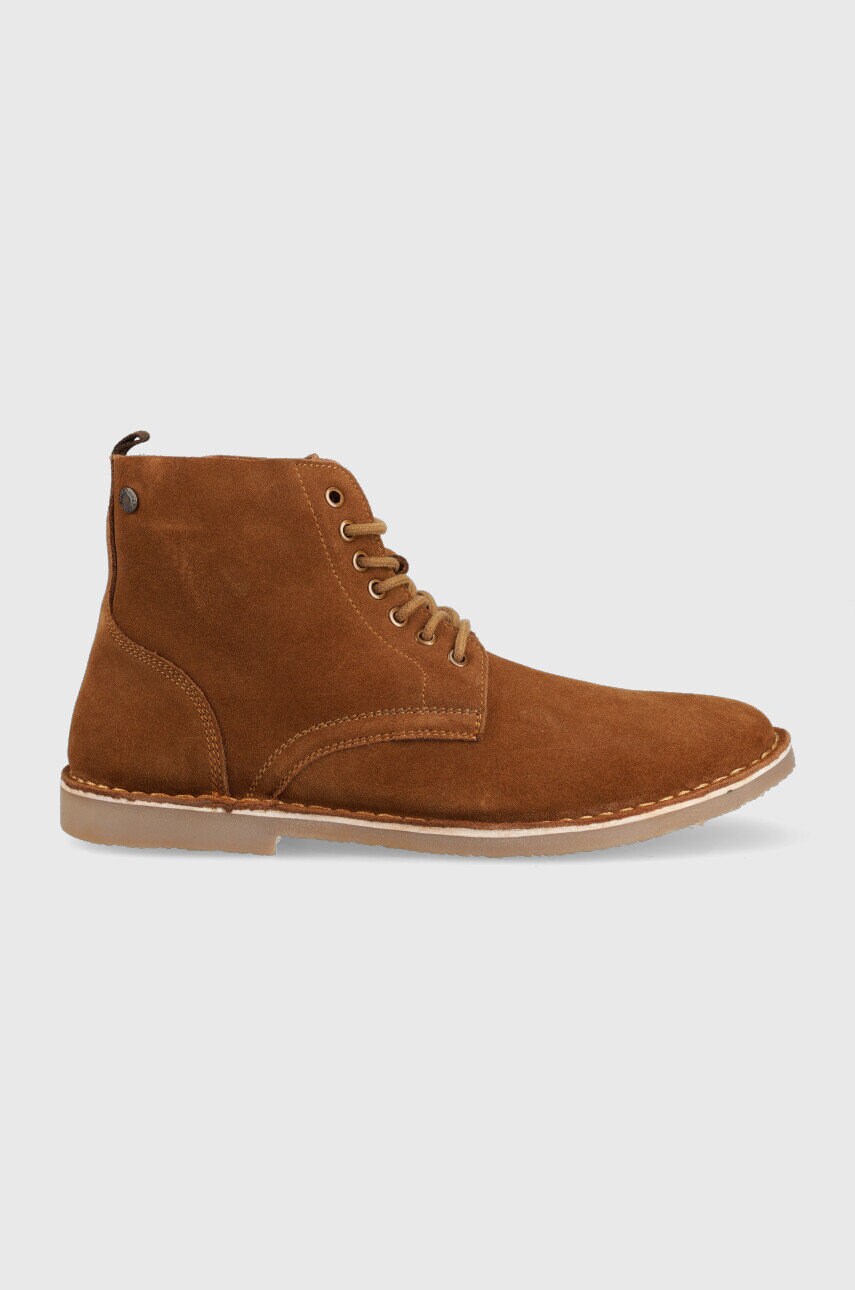 Jack & jones pantofi de piele intoarsa bruce barbati, culoarea maro