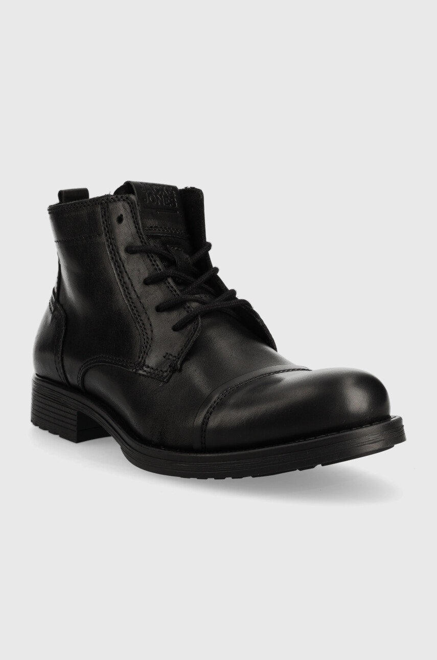 

Кожаные ботинки Jack & Jones Russel мужские цвет чёрный