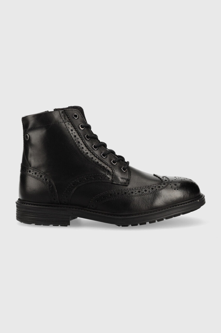 

Кожени обувки Jack & Jones Hyde в черно, Черен