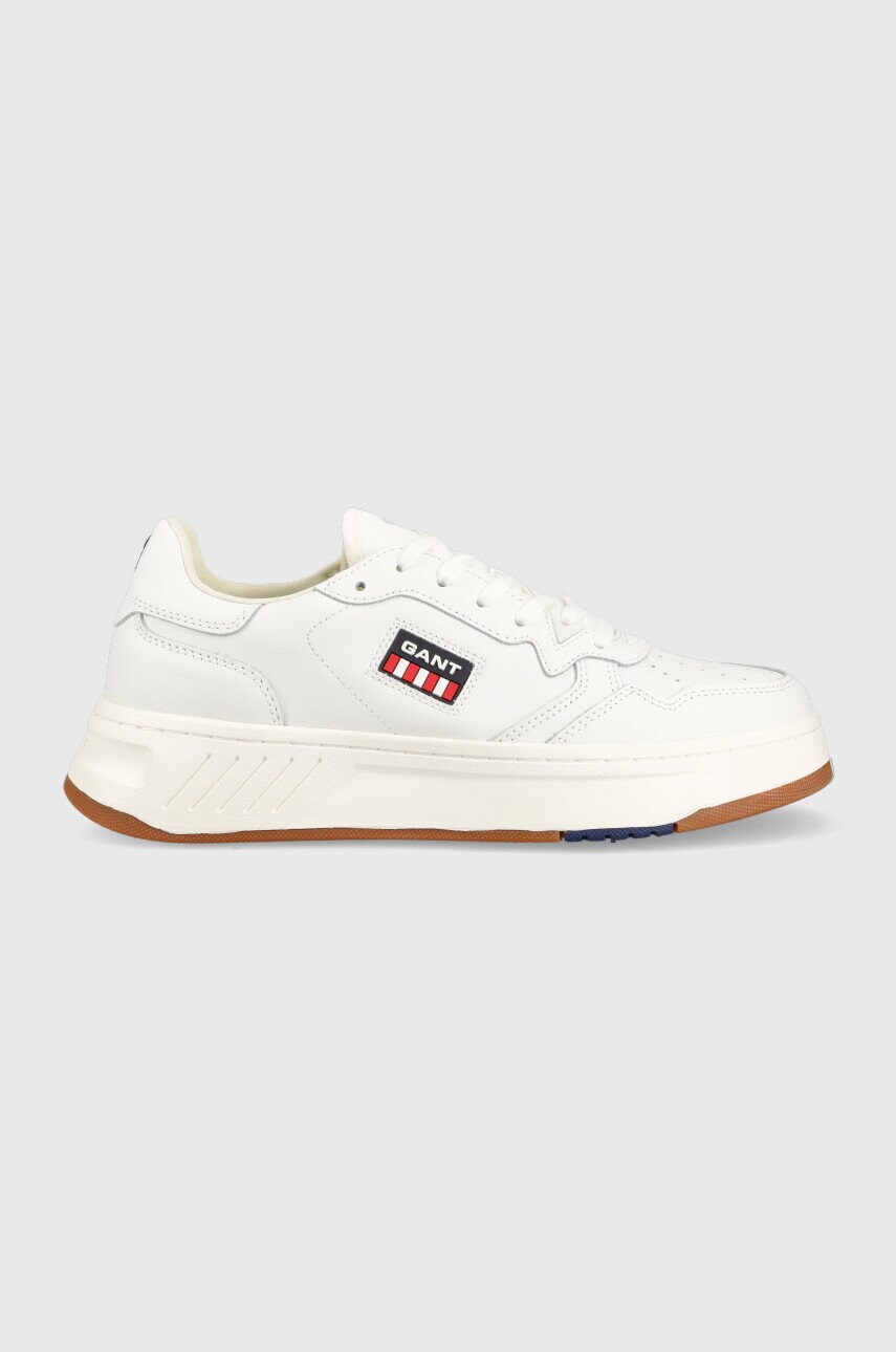 Gant sneakers din piele kazpar , culoarea alb