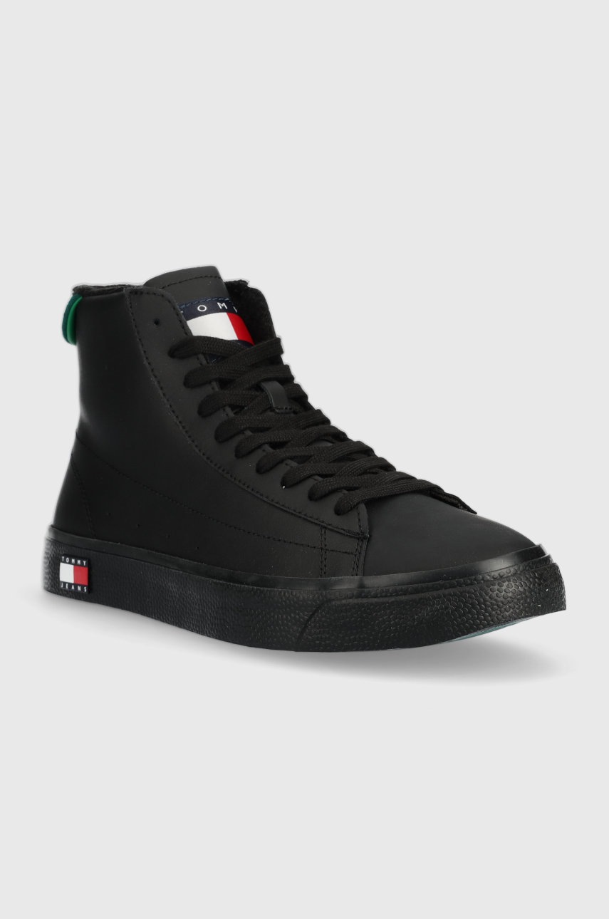 

Кожаные кроссовки Tommy Jeans Tommy Jeans Mid Leather Vulc цвет чёрный