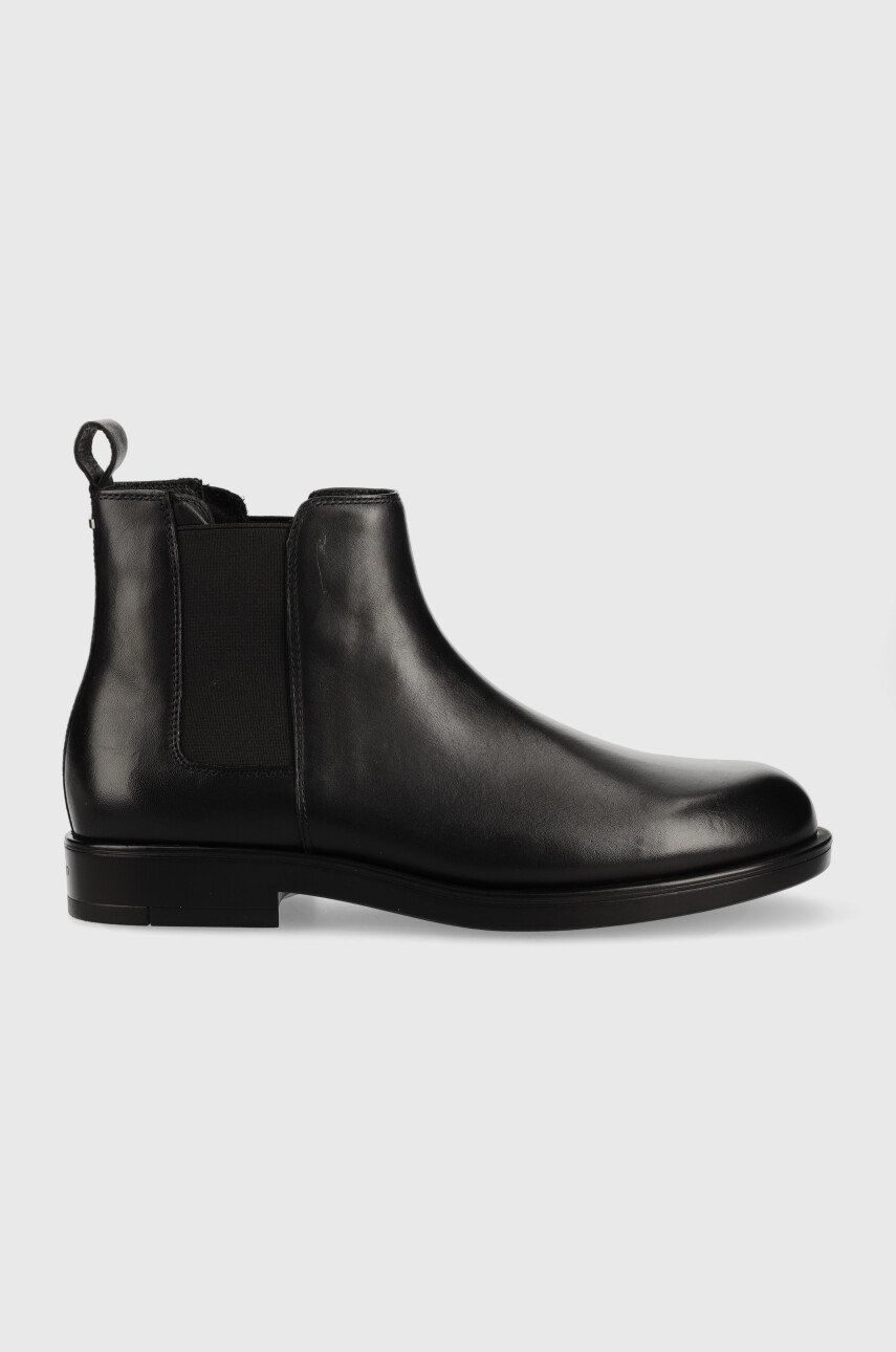 Kožené kotníkové boty Calvin Klein Chelsea Boot pánské, černá barva - černá -  Svršek: Přírodní