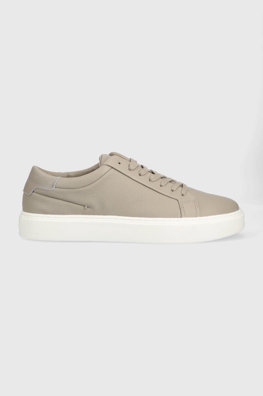 

Кожени маратонки Calvin Klein Low Top Lace Up Lth в бежово, Бежов