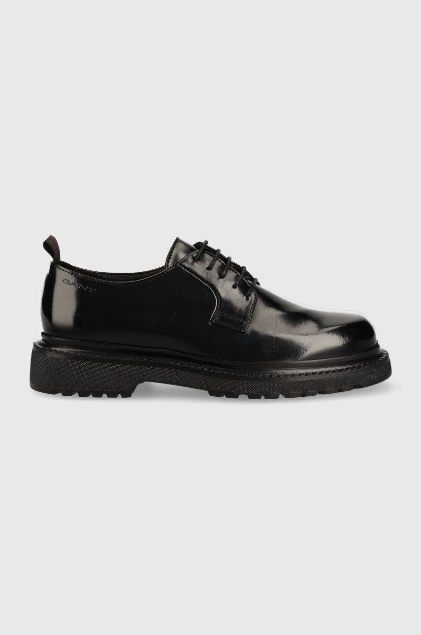 Gant pantofi de piele Ramville barbati, culoarea negru answear.ro imagine noua
