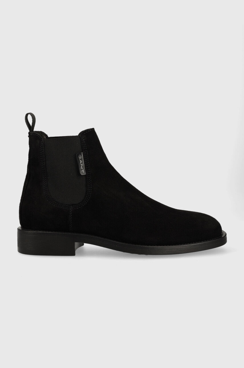 Gant Botine Din Piele Intoarsa Brockwill Barbati, Culoarea Negru