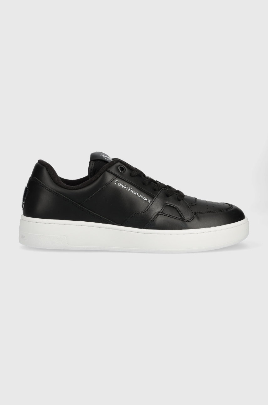 

Кожени маратонки Calvin Klein Jeans Basket Cupsole Lacup Low в черно, Черен