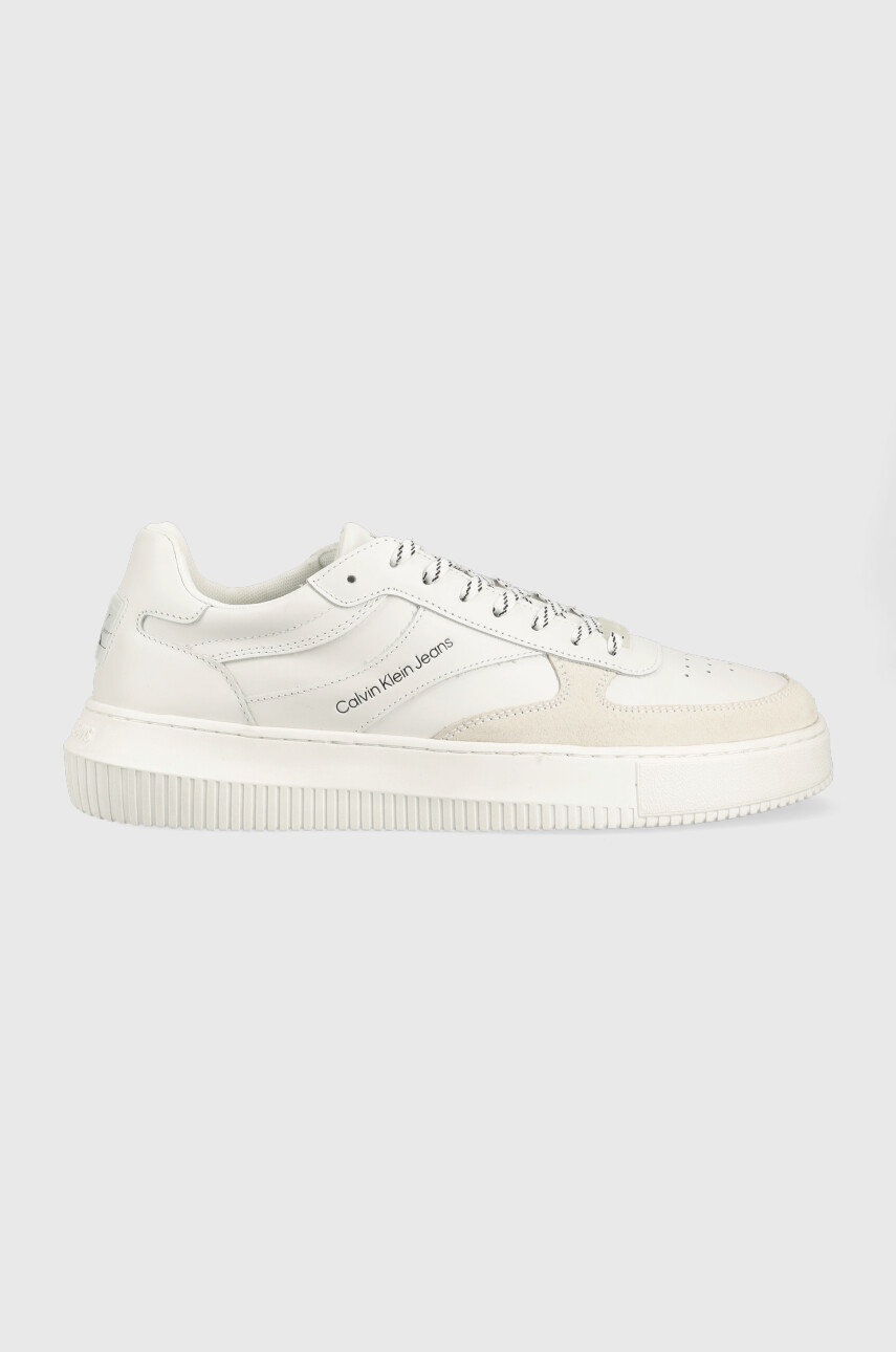 

Кожени маратонки Calvin Klein Jeans Chunky Cupsole Gel Backtab в бяло, Бял