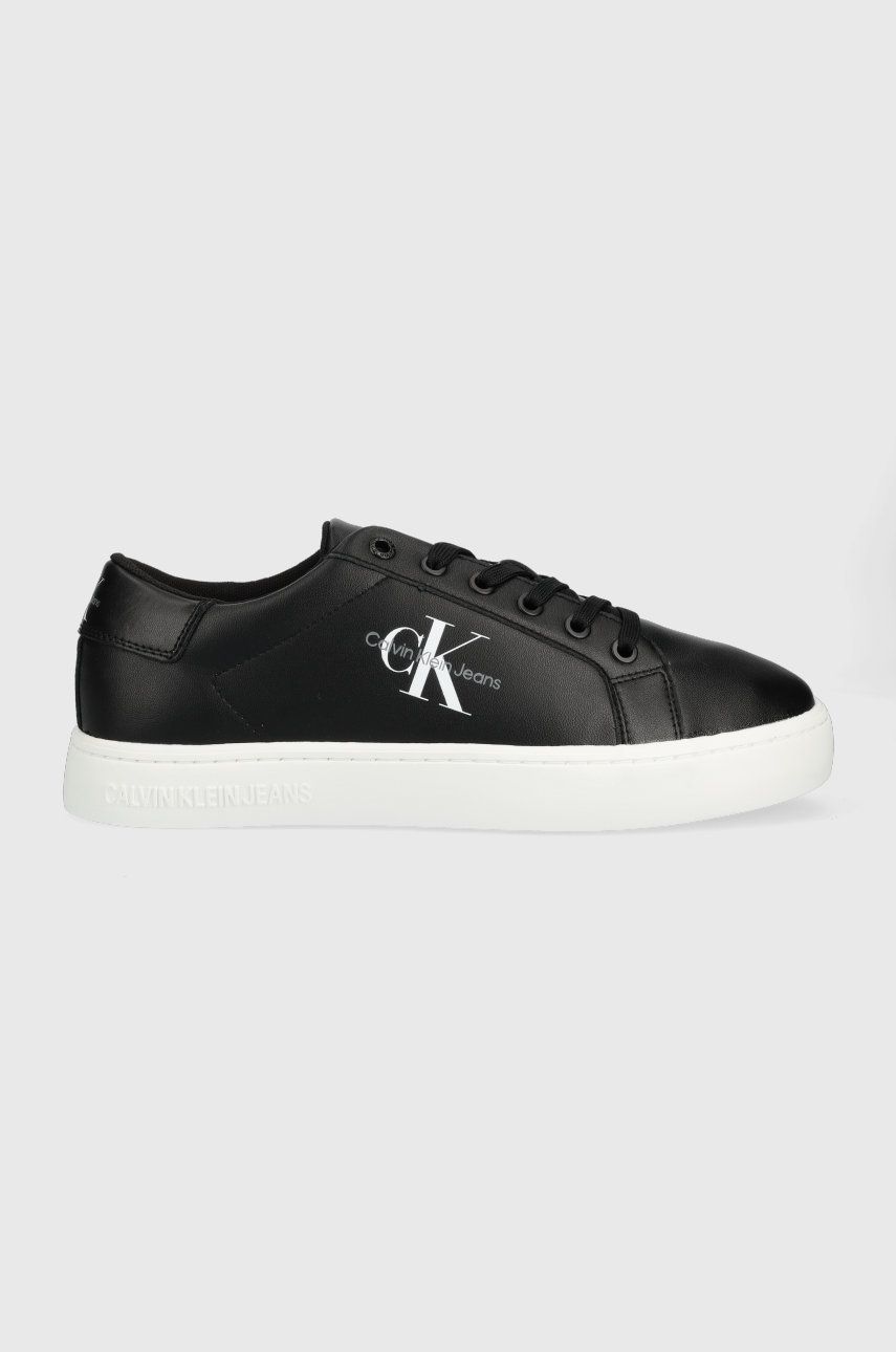 Calvin Klein Jeans sneakersy skórzane Classic Cupsole Laceup Low kolor czarny YM0YM00491