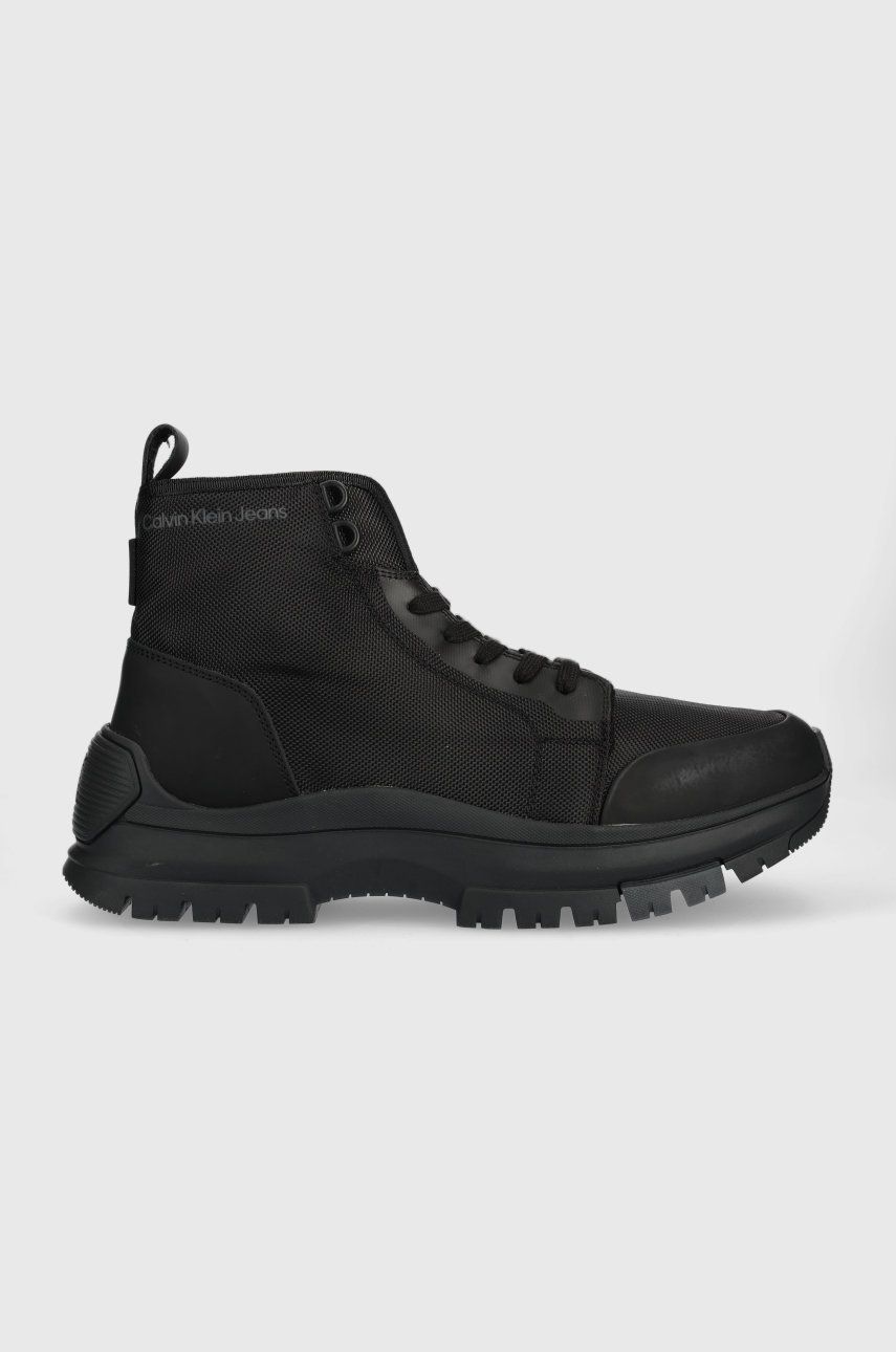 E-shop Boty Calvin Klein Jeans Hiking Laceup Boot pánské, černá barva
