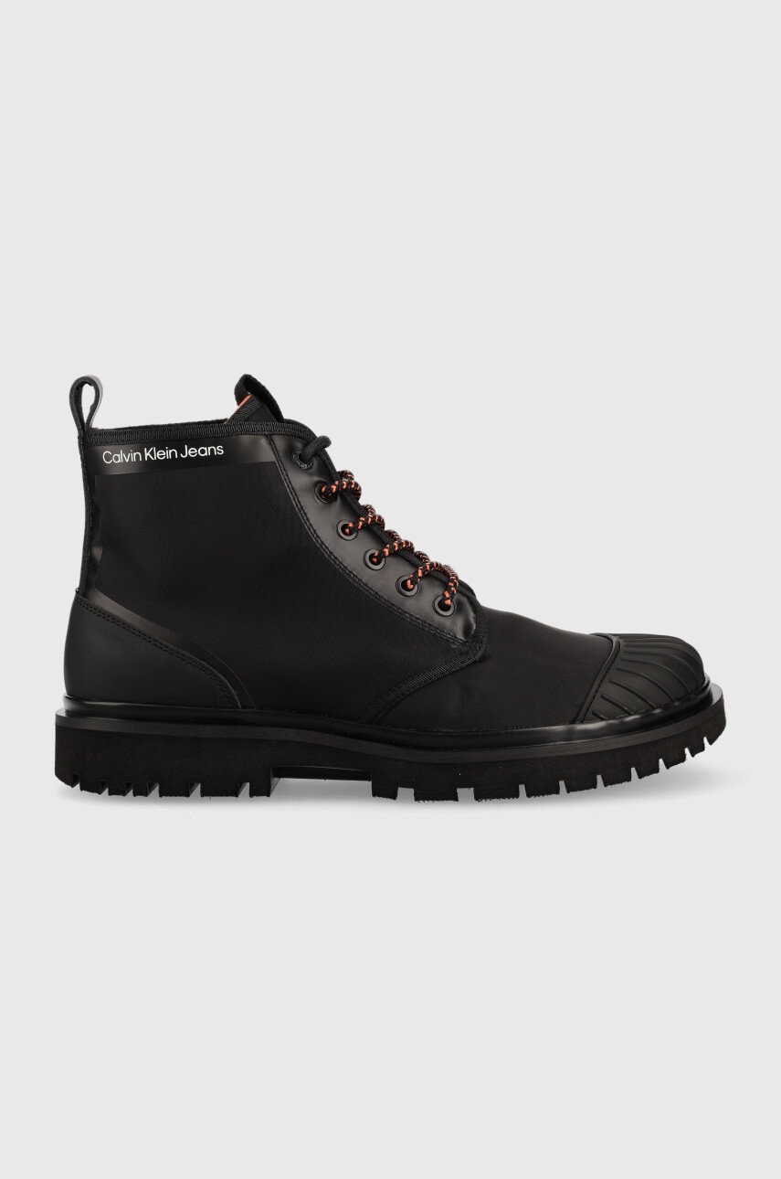 Calvin Klein Jeans buty Lug Mid Laceup Boot Thermo męskie kolor czarny