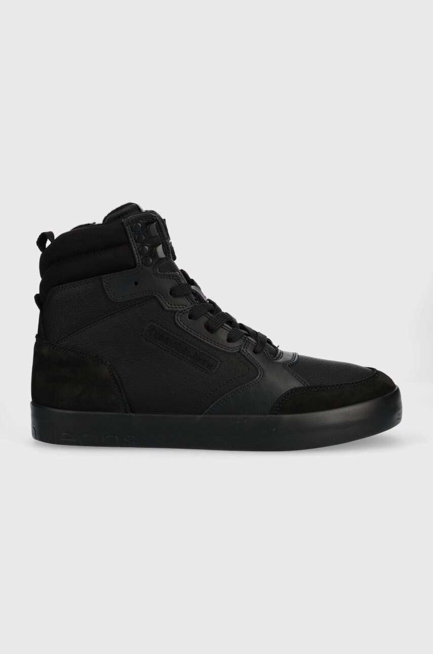 

Маратонки Calvin Klein Jeans Vulcanized Laceup Mid в черно, Черен