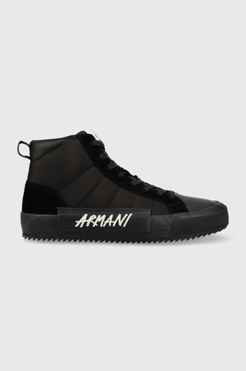 

Високи кецове Armani Exchange в черно, Черен