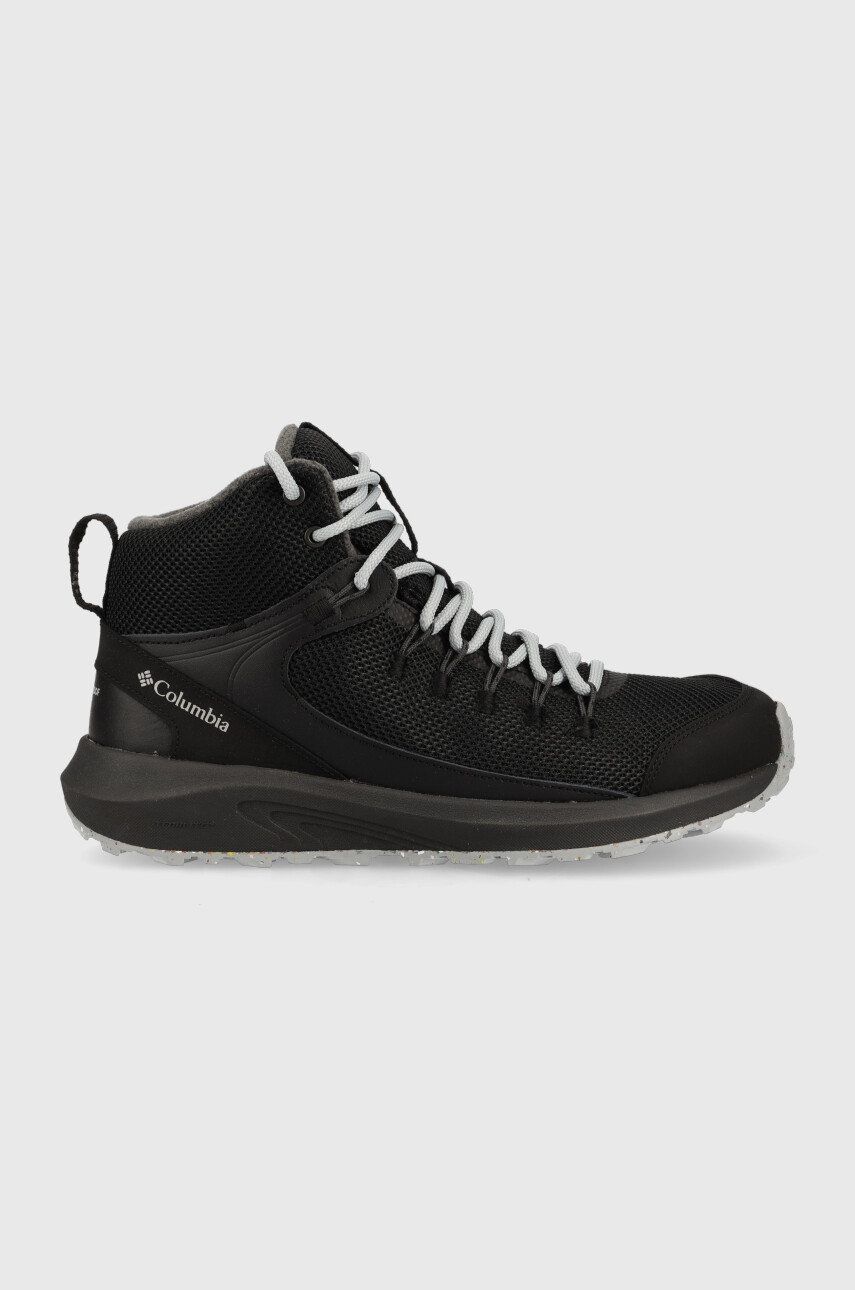 Outdoorová obuv - Topánky Columbia Trailstorm Mid Waterproof pánske, čierna farba, zateplené