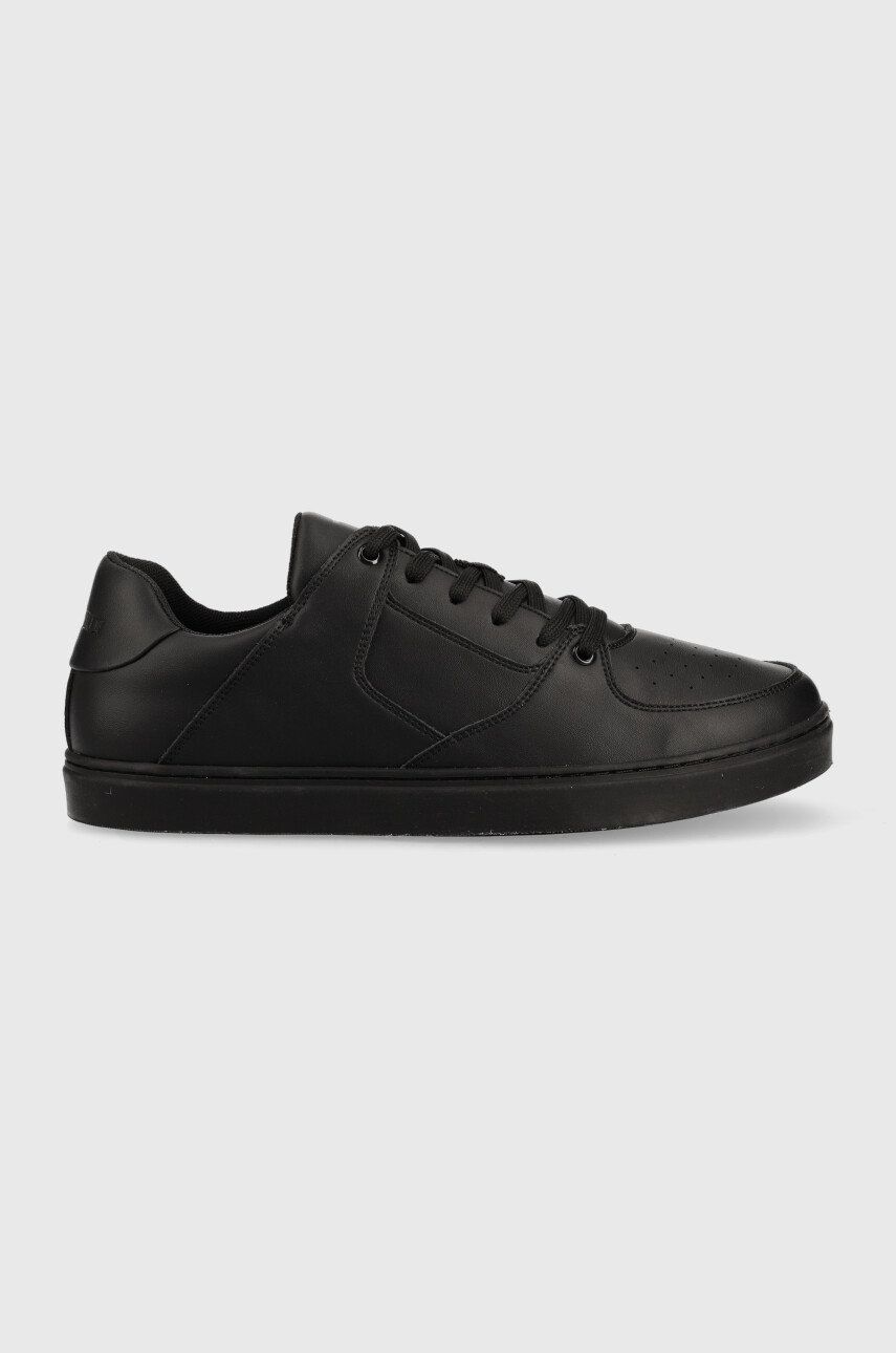 Kožené sneakers boty Trussardi Perlite Basket Low černá barva - černá -  Svršek: Přírodní kůže