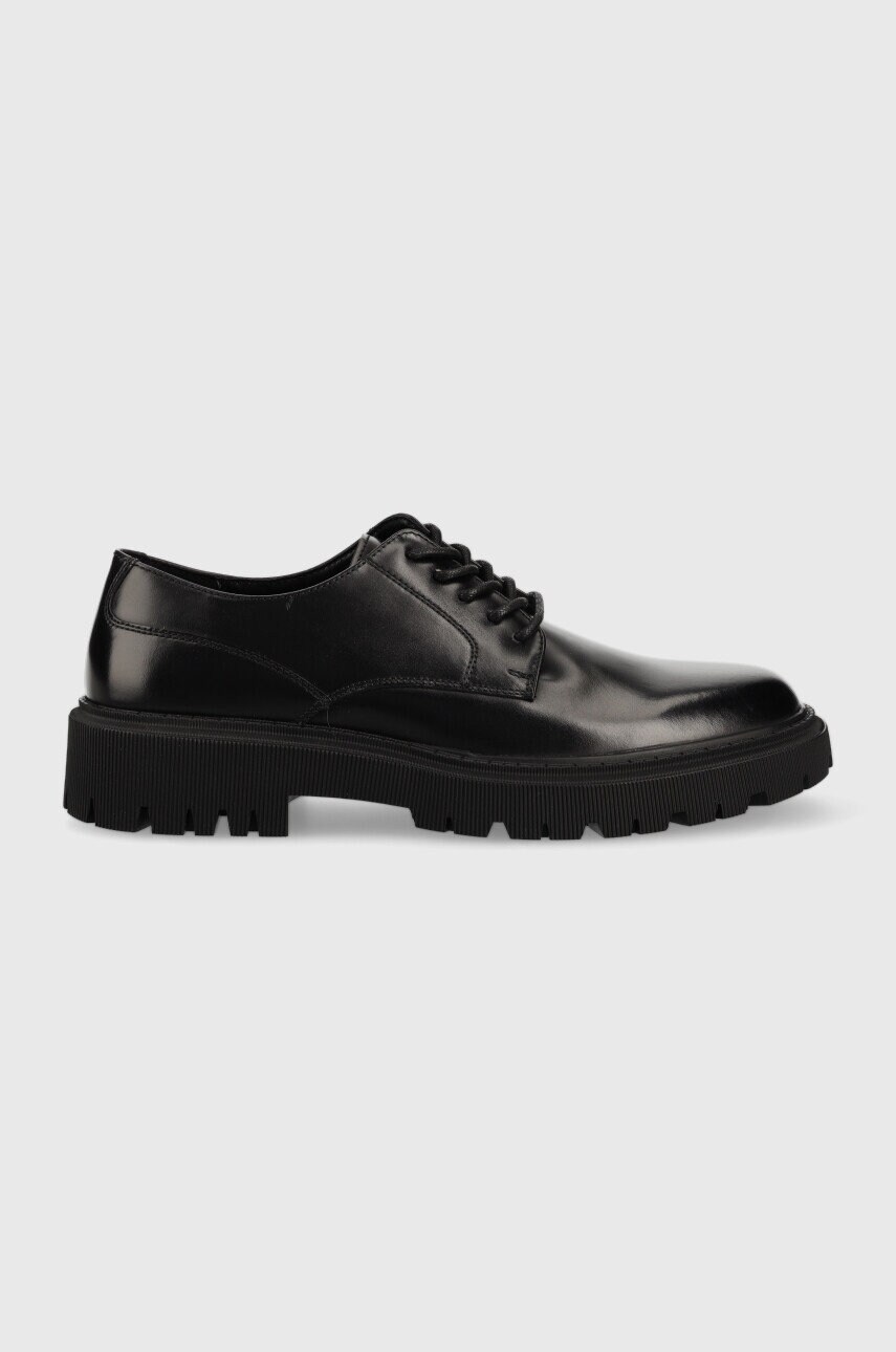 Aldo pantofi de piele segal barbati, culoarea negru