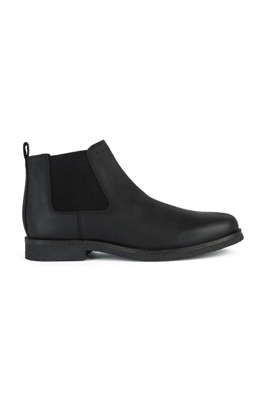 Geox pantofi de piele intoarsa Uomo Claudio barbati, culoarea negru