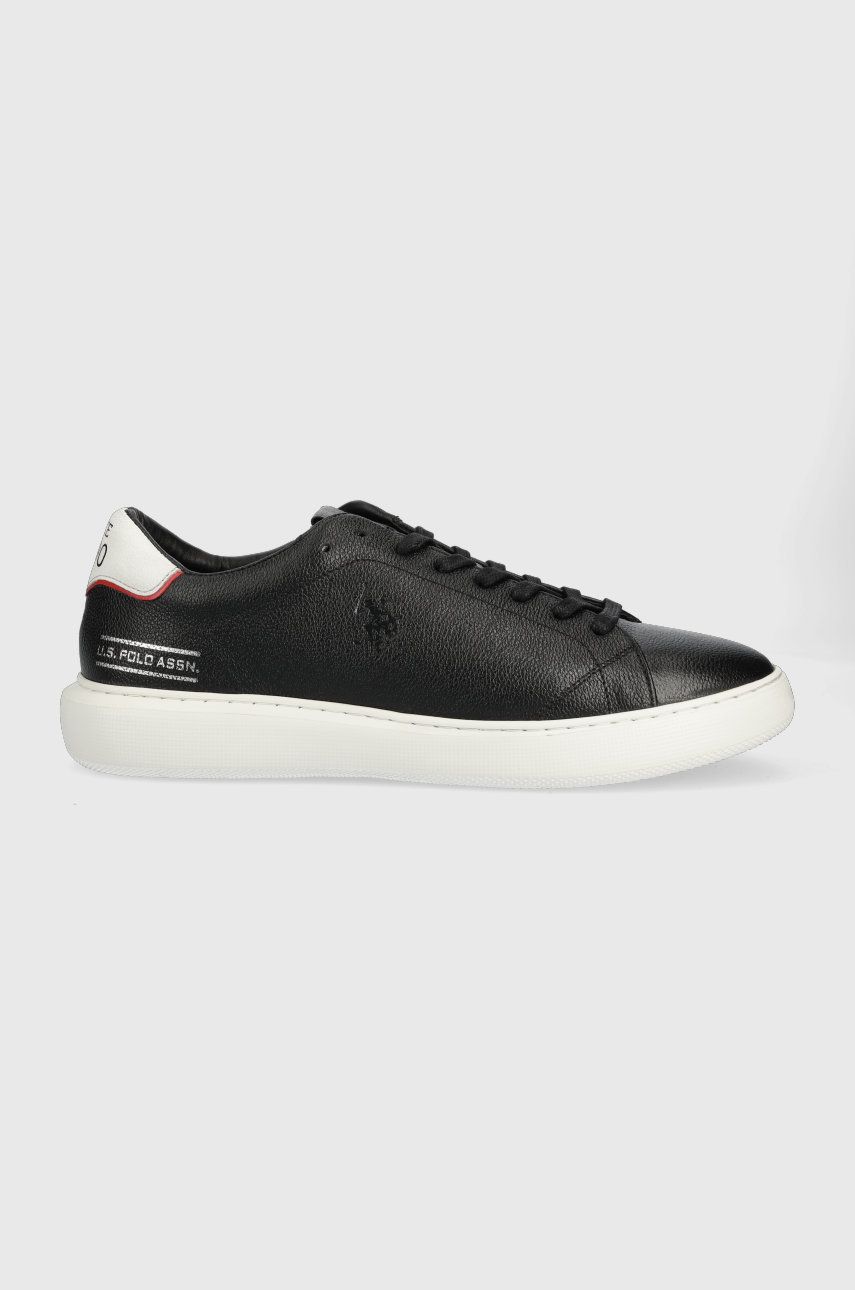 U.s. Polo Assn. Sneakers Din Piele Cryme Culoarea Negru